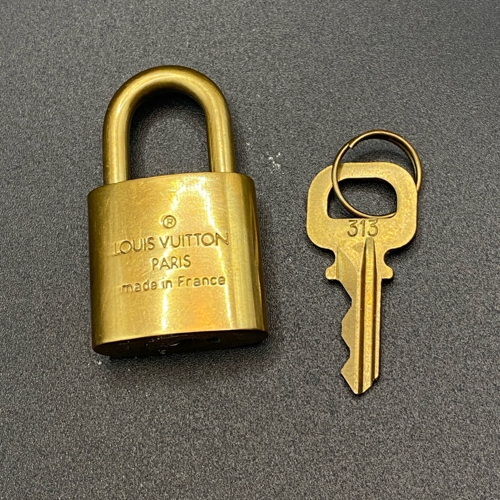 Louis Vuitton Brass Padlock and Key Set